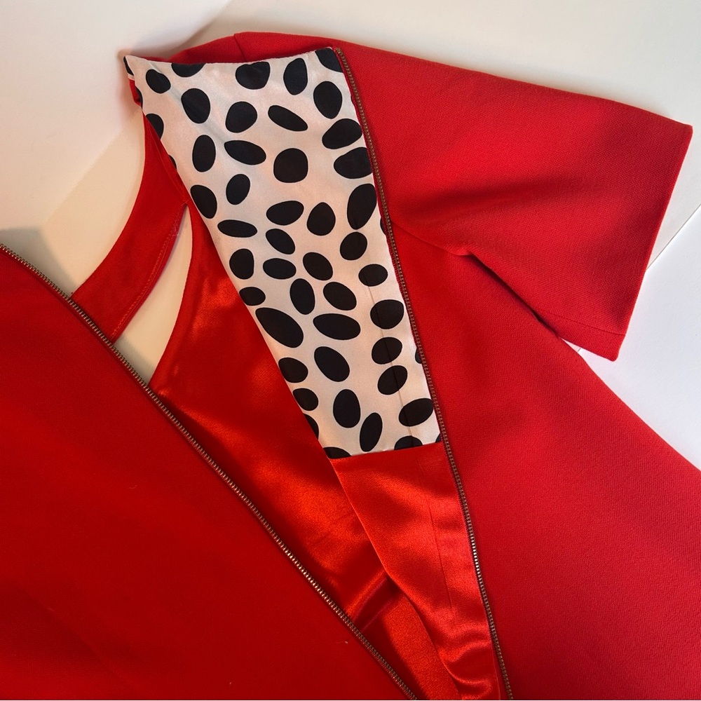 Tahari ASL Scarlet Red Keyhole Detail Mini Shift Dress Size 6 - Picture 4 of 5
